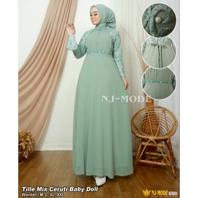 Gamis mazaya dress//gamis nj// gamis lebaran//gamis pesta termurah