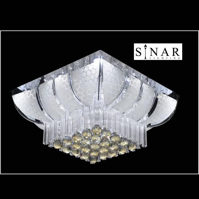Lampu plafon kristal remote 98898/50