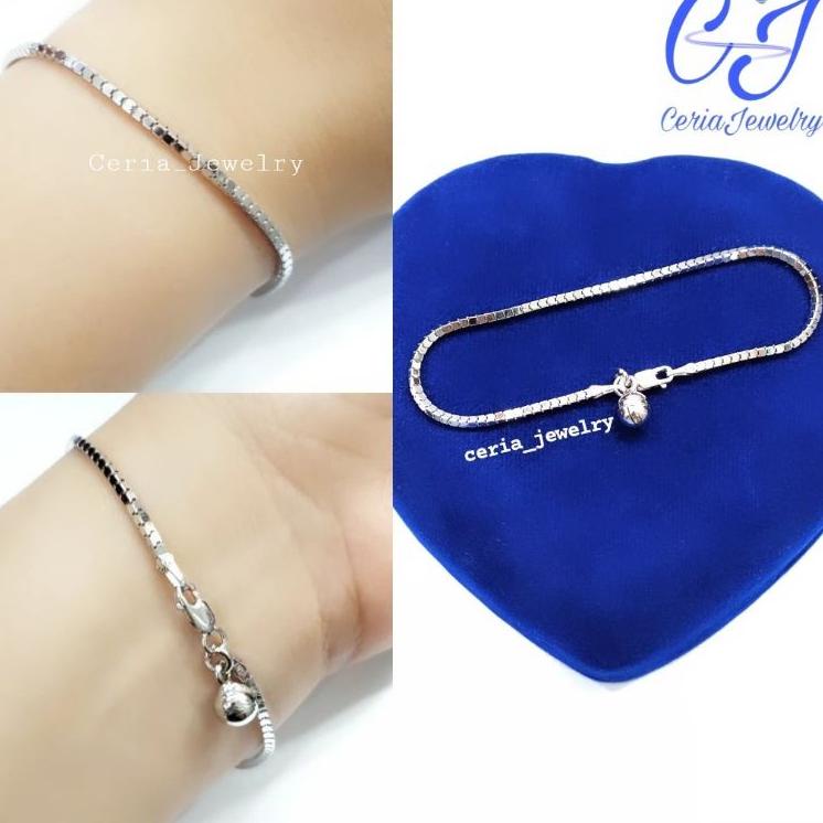 Modern.. Gelang Perak Asli Silver 925 Lapis Emas Model Milano kaca - Perhiasan Perak Wanita