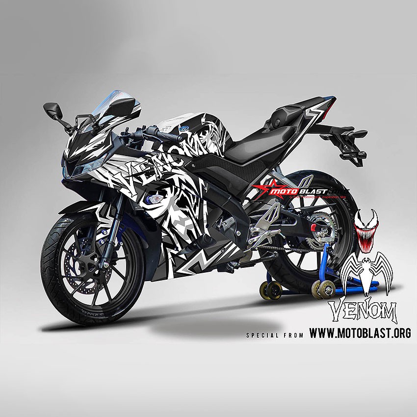 Decal Stiker R15 V3 BLACK WHITE VENOM