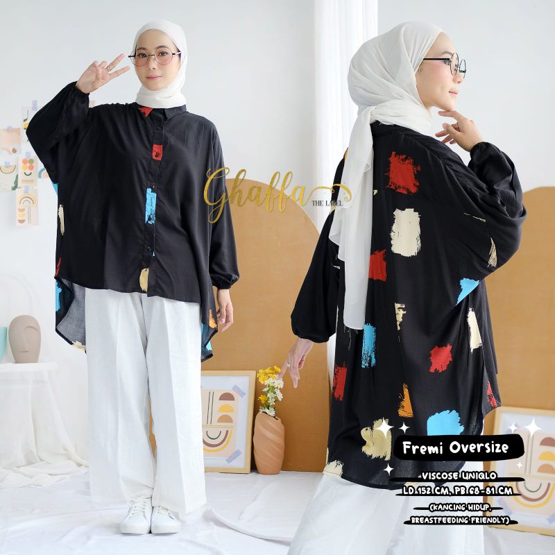 Blouse motif modern / Fremi oversize by ghaffa the label / Blouse muslimah premium