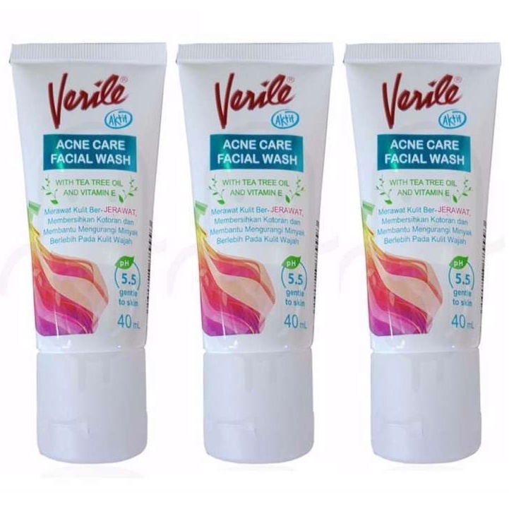 VERILE  Facial Wash Acne Care 40ml - Perawatan Wajah Berjerwat