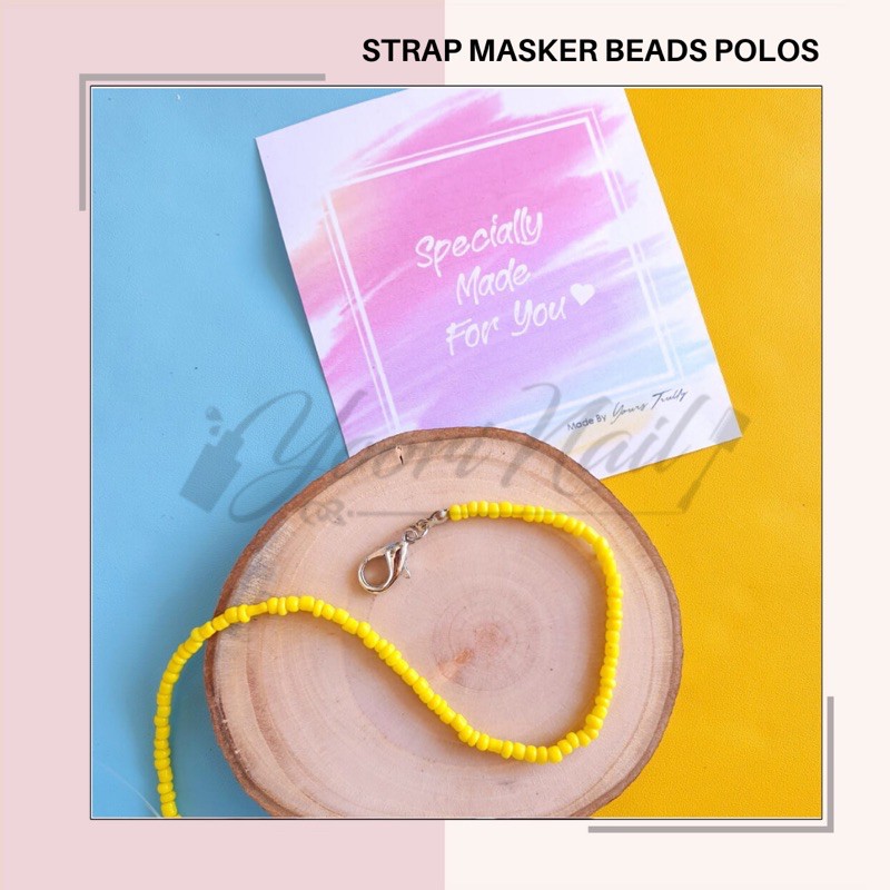 Strap masker beads strap mask manik custom nama tali rantai pengait masker