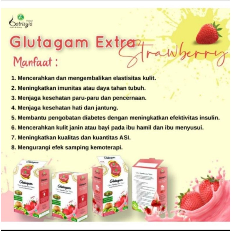 Glutagam Batrisyia minuman kecantikan mengandung collagen (kolagen) mencerahkan kulit anti oksidan