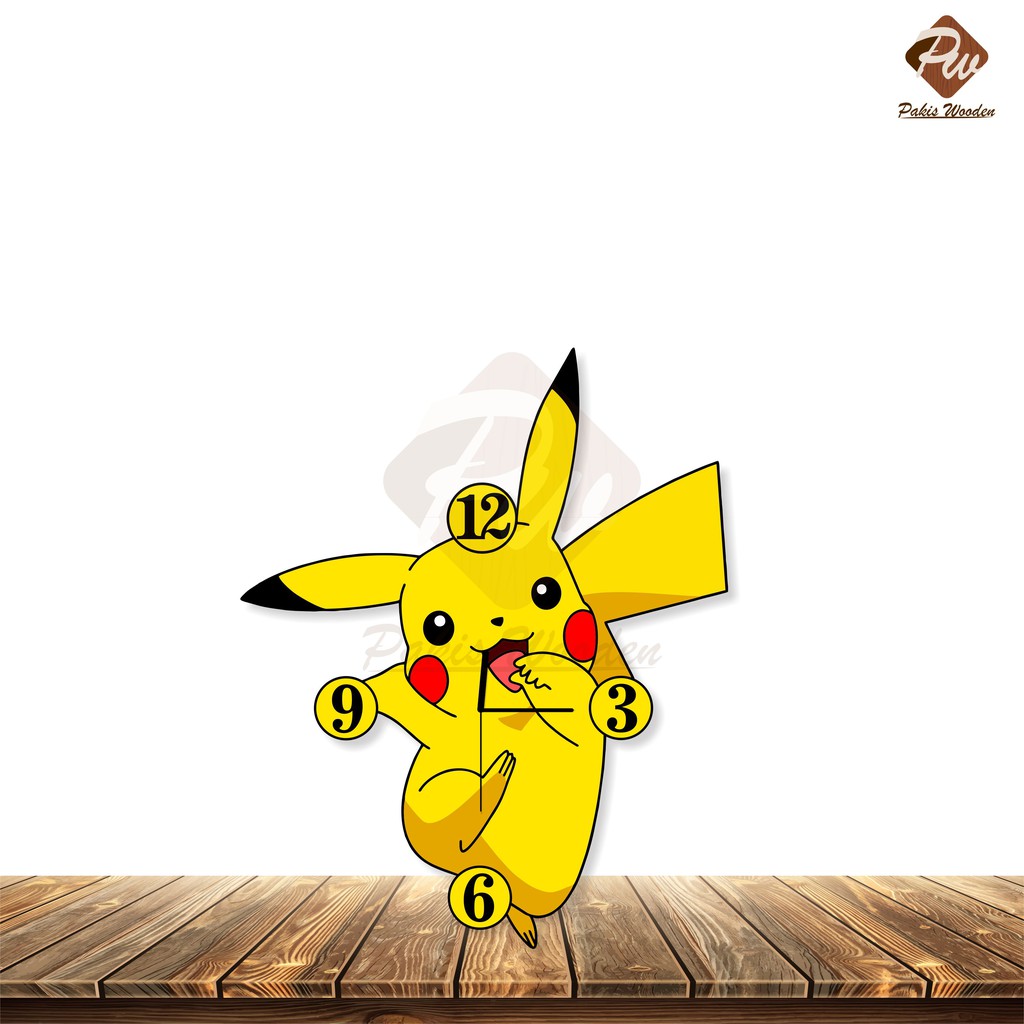 Jam Dinding Pikachu - C-CARTOON - Bisa Custom