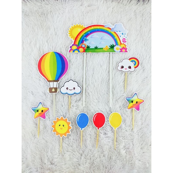 cake topper/topper kue/hiasan kue RAINBOW XTRA