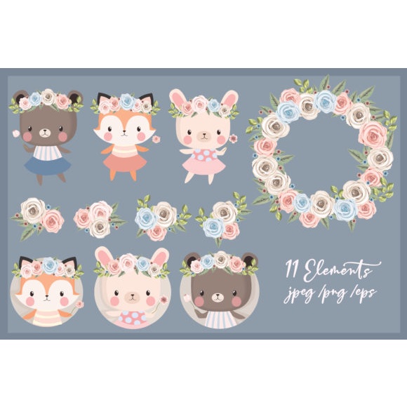 Woodland Friends Clipart Set