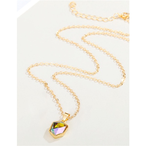 LRC Kalung Fashion Necklace Crystal Geometry Hao Shi Necklace