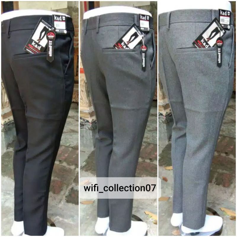 CELANA KANTOR FORMAL PRIA SLIMFIT BAHAN DASAR KAIN WOLL