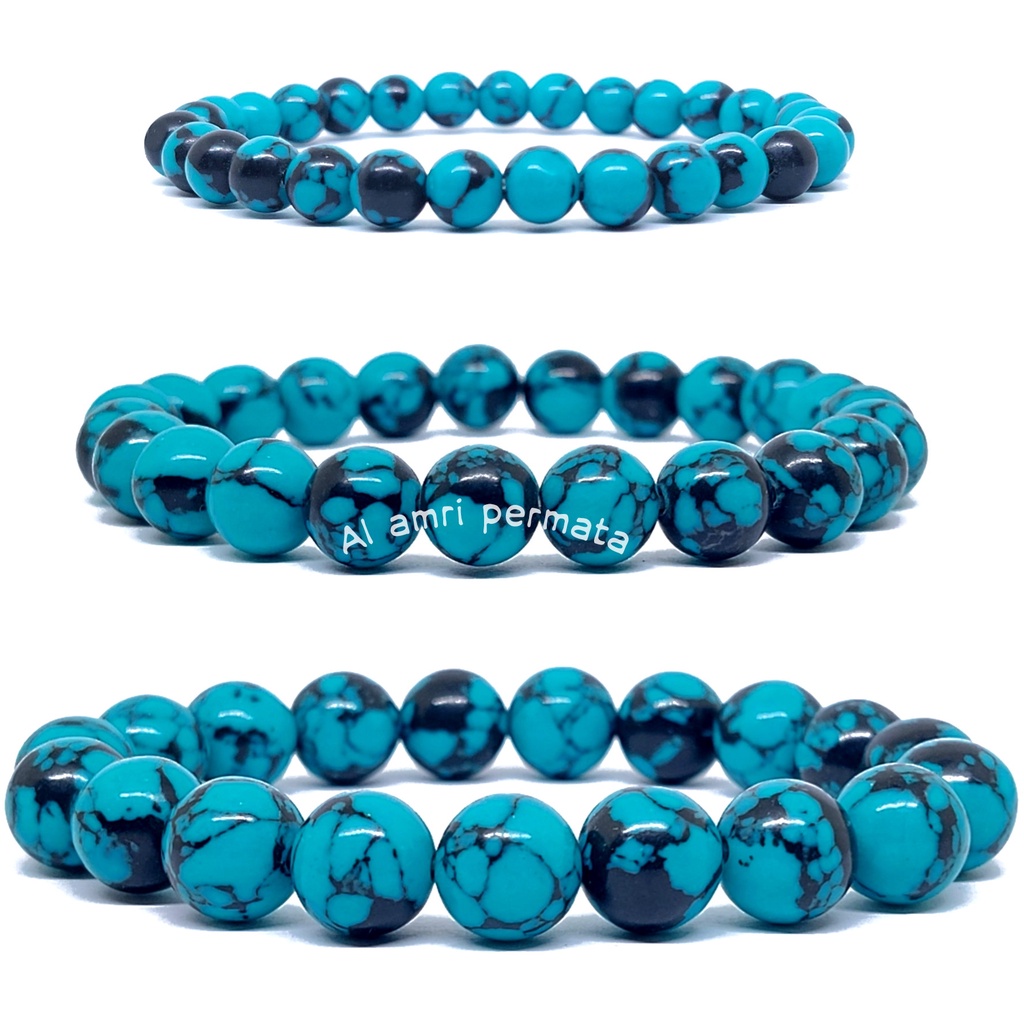 Gelang batu pirus turquoise / Gelang pria / Gelang wanita / Gelang batu akik / Gelang batu pirus / B