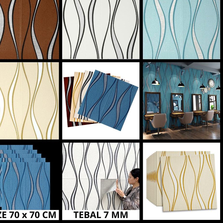 SALEE.. WALLPAPER FOAM 3D MOTIF GELOMBANG ALL VARIANT/ WALLPAPER DINDING 3D FOAM DEKORASI RUANG MINI