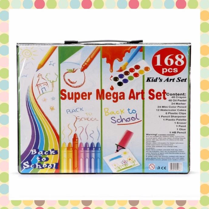 

Art Drawing Set 168pcs Crayon, Pensil Warna, Spidol, Alat Lukis Anak