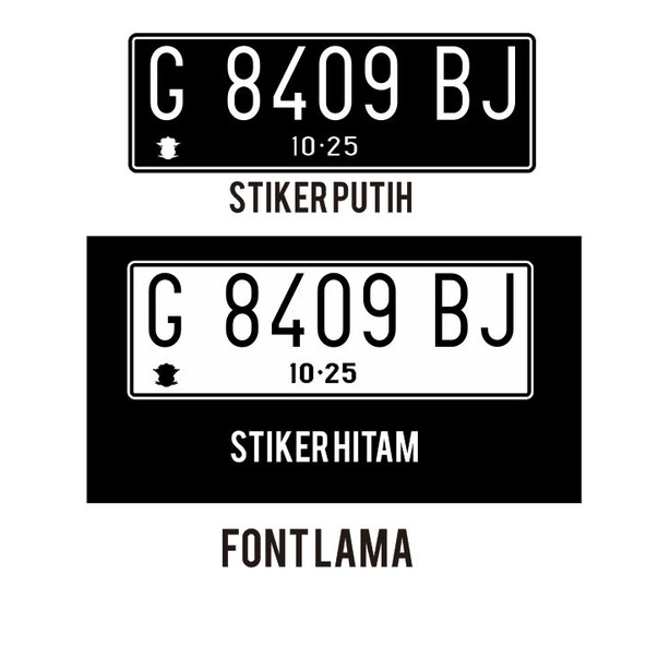 Cutting Sticker Stiker Plat Nomer Mobil