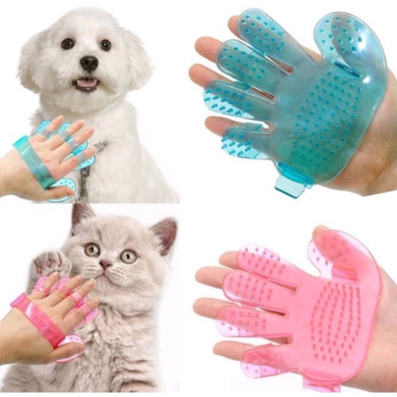 Sarung sikat mandi anjing kucing bentuk tangan grooming pet glove
