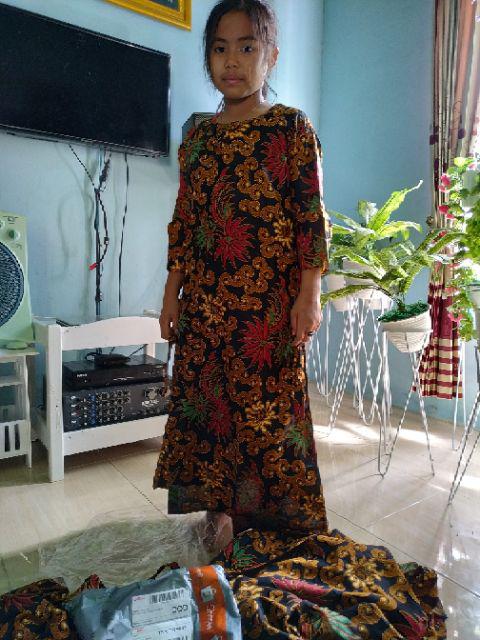 Pasangan Baju Batik Keluarga Kemeja Batik Motik Sekar Sogan