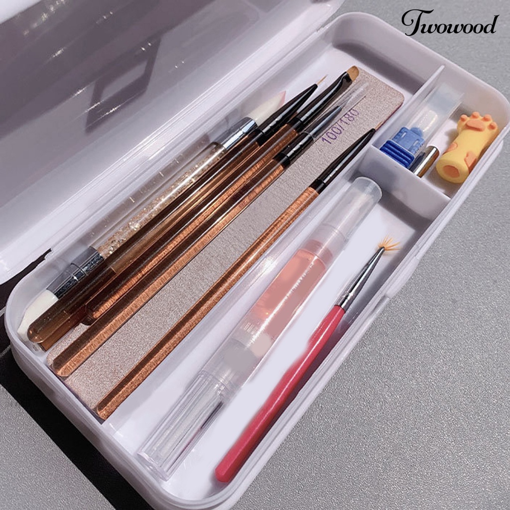 Twowood Kotak Penyimpanan / Organizer Peralatan Nail Art / Manicure Bahan Plastik