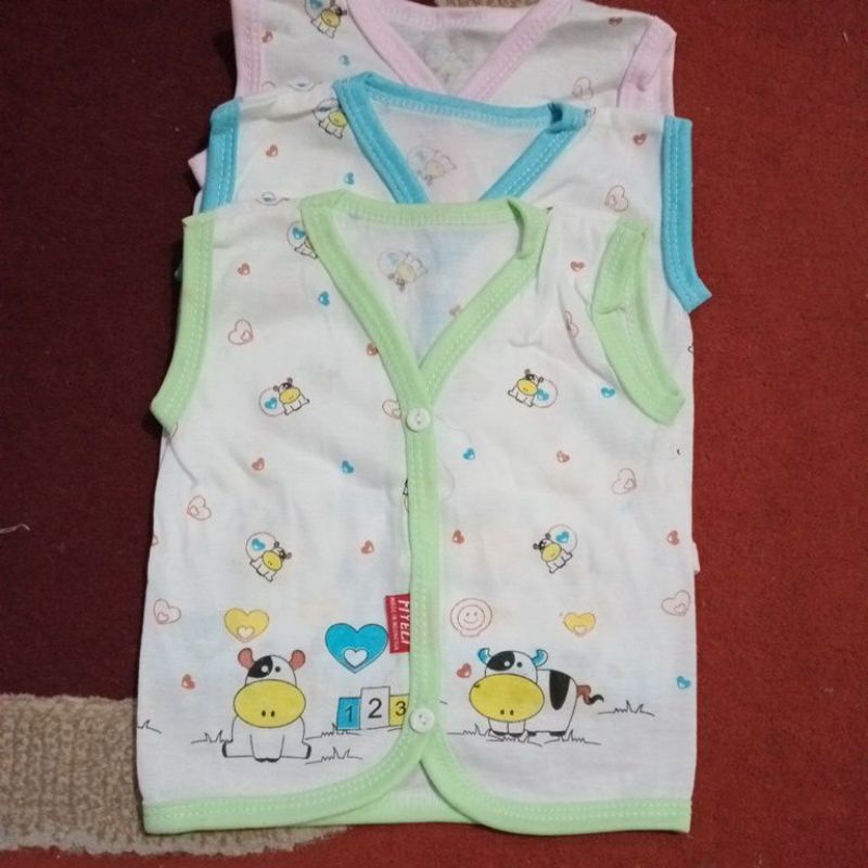 3PC Baju Bayi Newborn Meyga lengan Kutung SNI