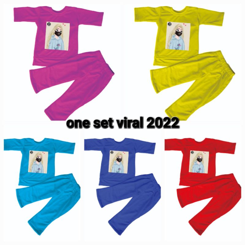 ONE SET VIRAL ANAK 2022/SETELAN VIRAL ANAK 2022/SET VIRAL 2022 ANAK/KAOS VIRAL ANAK ANAK 2022 code 023