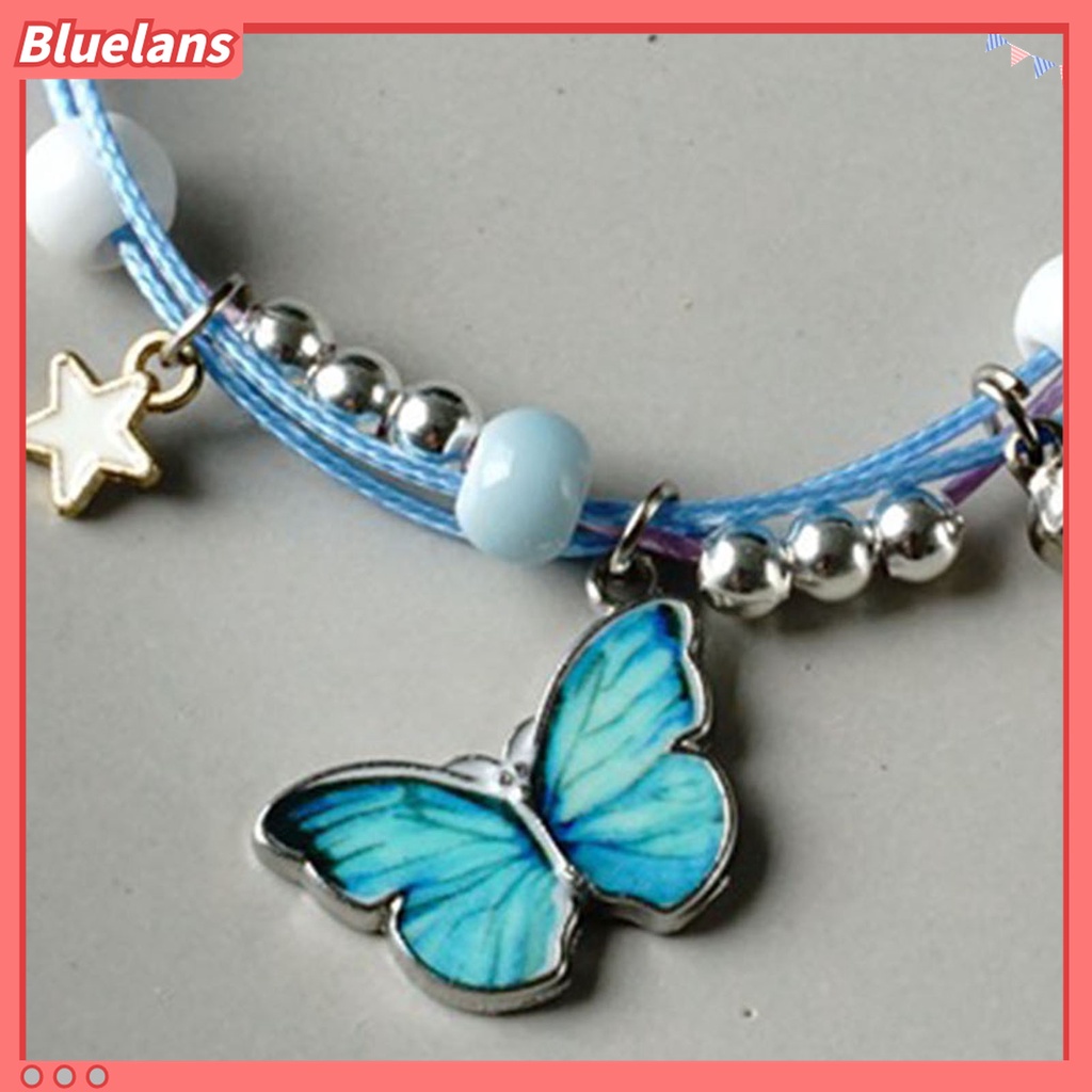 Gelang Tali Kepang Multilayer Desain Butterfly Star Bell Untuk Pria Dan Wanita