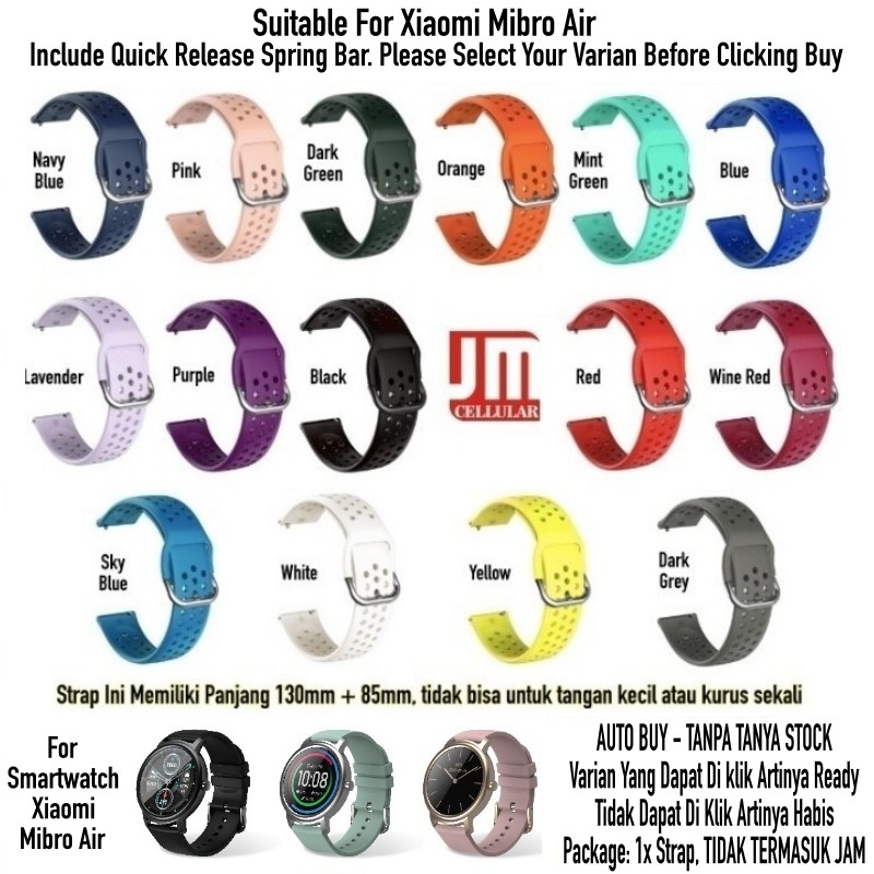 Tali Jam Watch Strap Xiaomi Mibro Air - R33 Sport Style Rubber Silikon