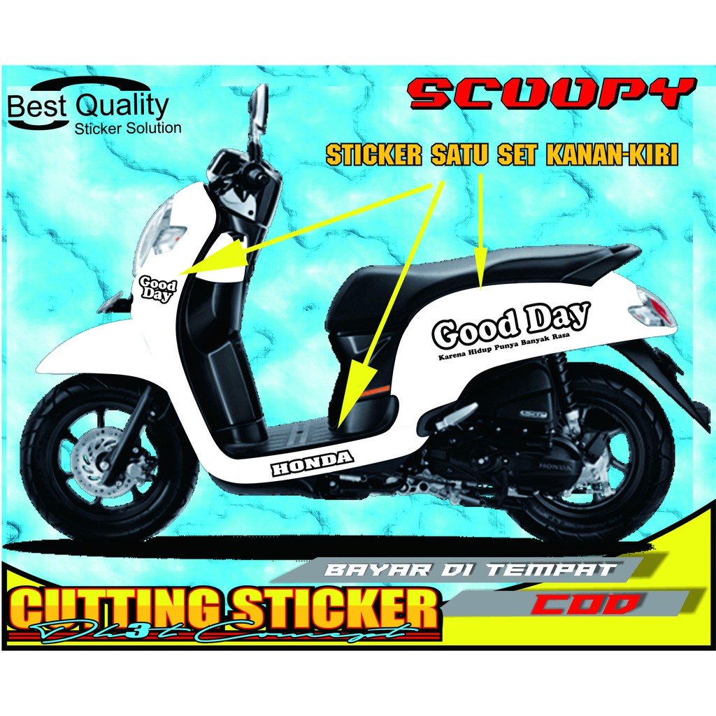 STRIPING STIKER SCOOPY GOOD DAY CUTTING STICKER SCOOPY SIMPLE