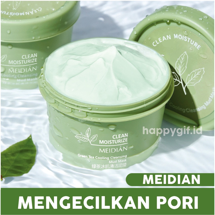 MEIDIAN Green Tea Clay Mask Komedo Wajah Greentea Pore Clean 120gr XX033