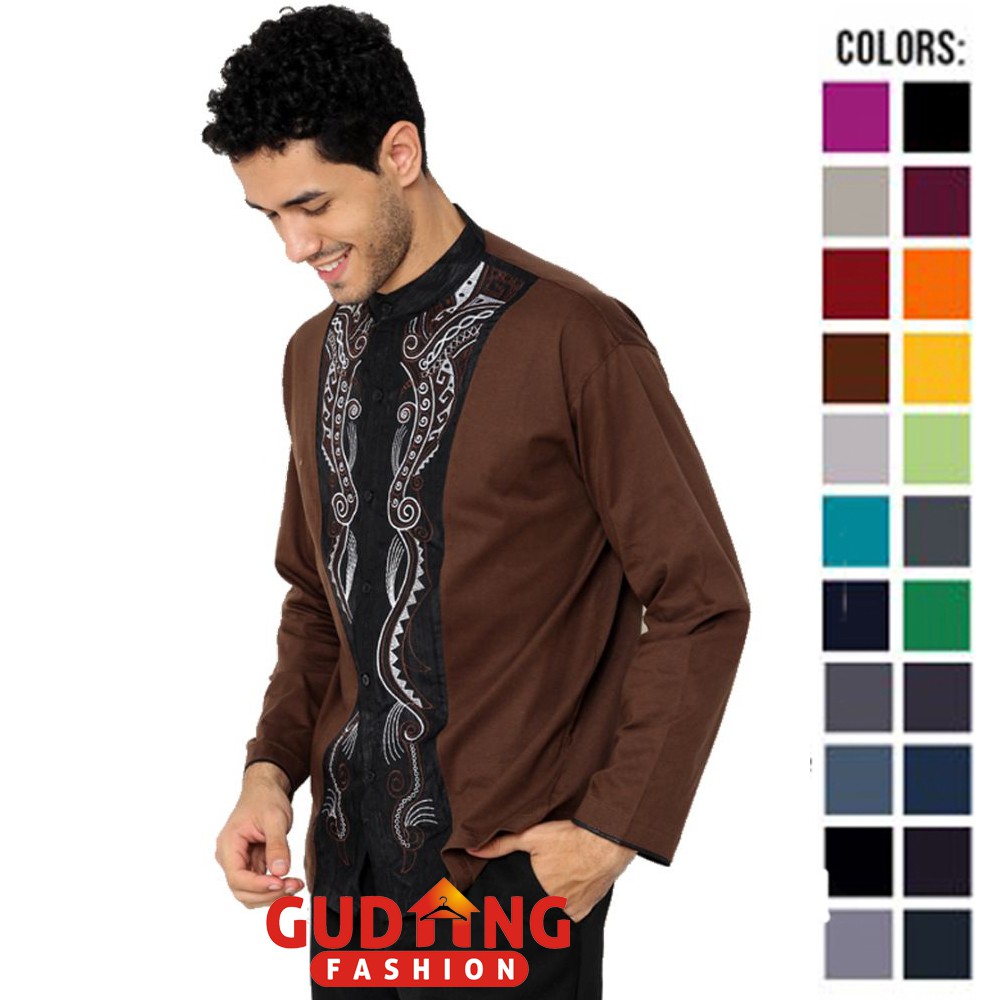 Baju Koko Muslim Tangan Panjang Katun - Banyak Pilihan Warna KKL (COMB)