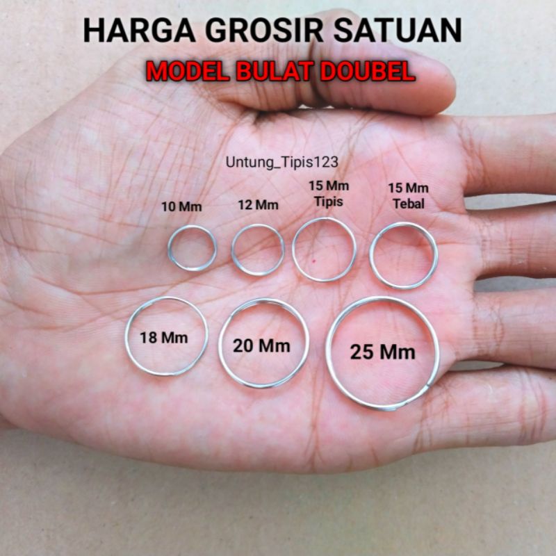 Ring Ganci bulat Ring Nikel gantungan kunci double Satuan Ring Nikel grosir