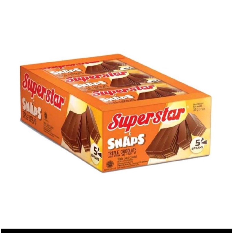 

Snack Box -Wafer Superstar Snaps, Time Break Nabati, Superstar Box Coklat-