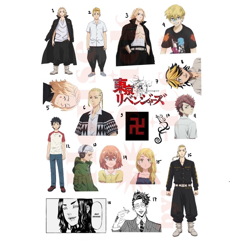 Stiker Anime Tokyo Revengers (10 pcs)