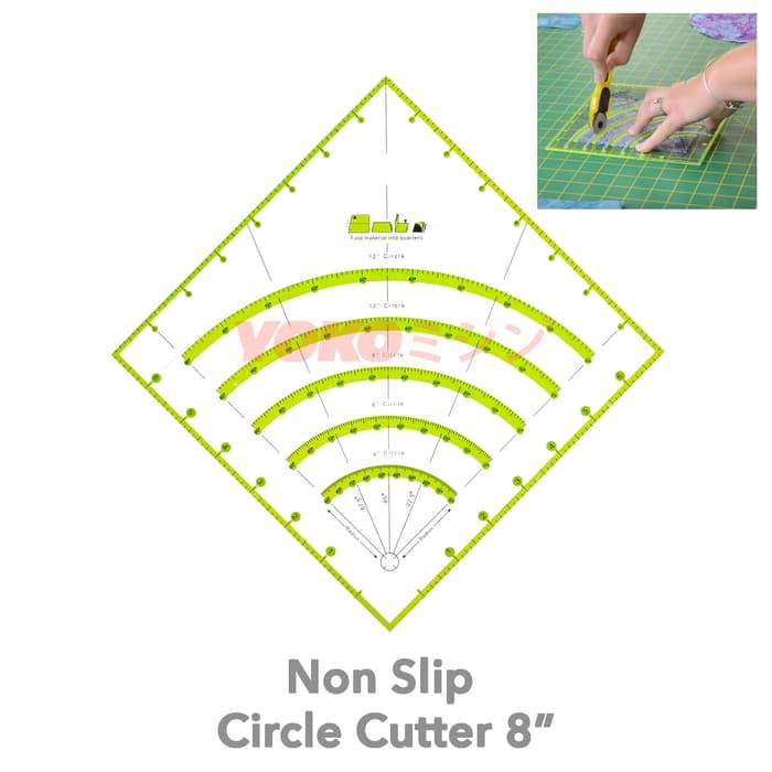

Penggaris Jahit Pola Quilting - Non Slip Circle Cutter 8" (KT-90)