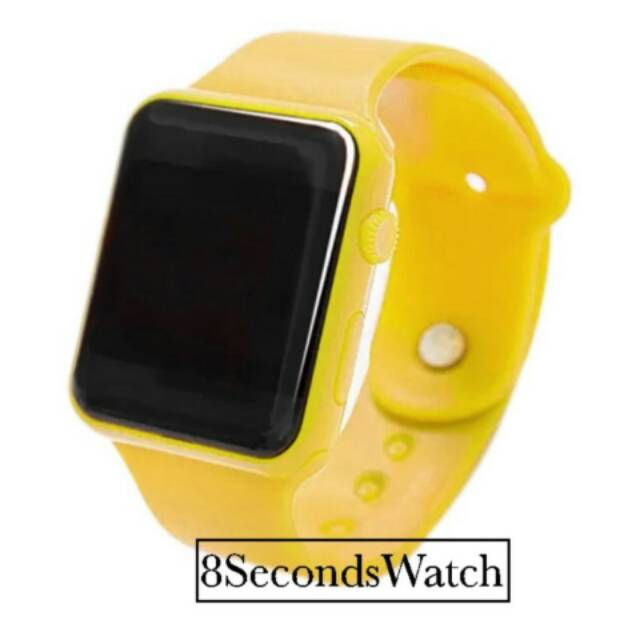 Jam Tangan LED - Jam Tangan Pria dan Wanita - Strap Karet - Kuning - Apple_Yellow