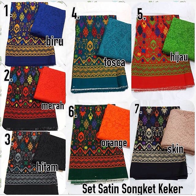 Set satin songket keker