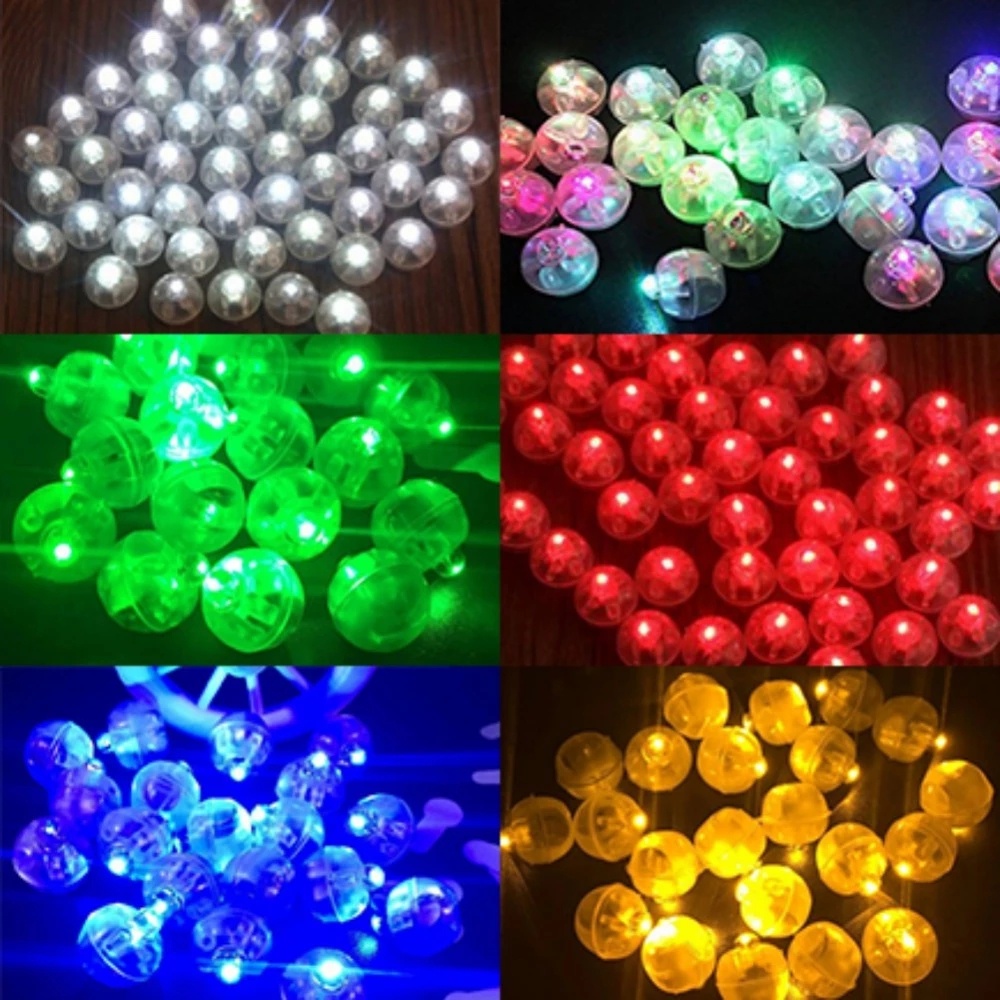 10pcs Lampu LED Bentuk Bola Mini Untuk Dekorasi Pesta Ulang Tahun / Pernikahan