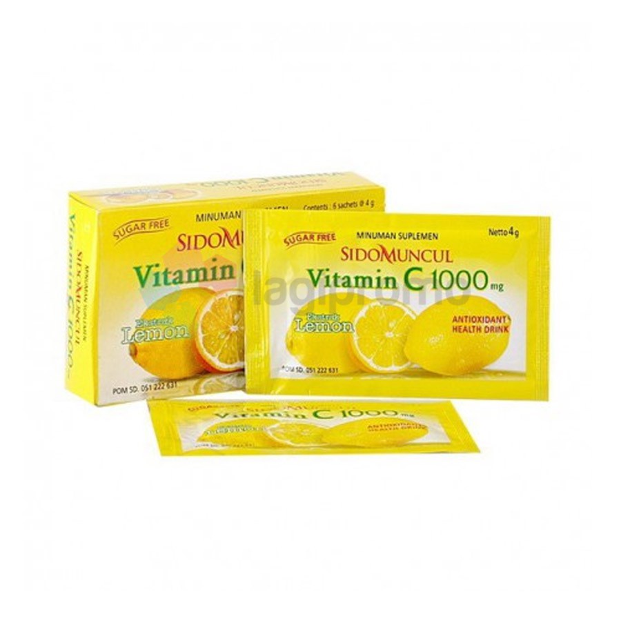 Sido Muncul Vitamin C 1000 Mg 6 Sachet Menjaga Daya Tahan Tubuh Antivirus Antioksidan Alami Shopee Indonesia