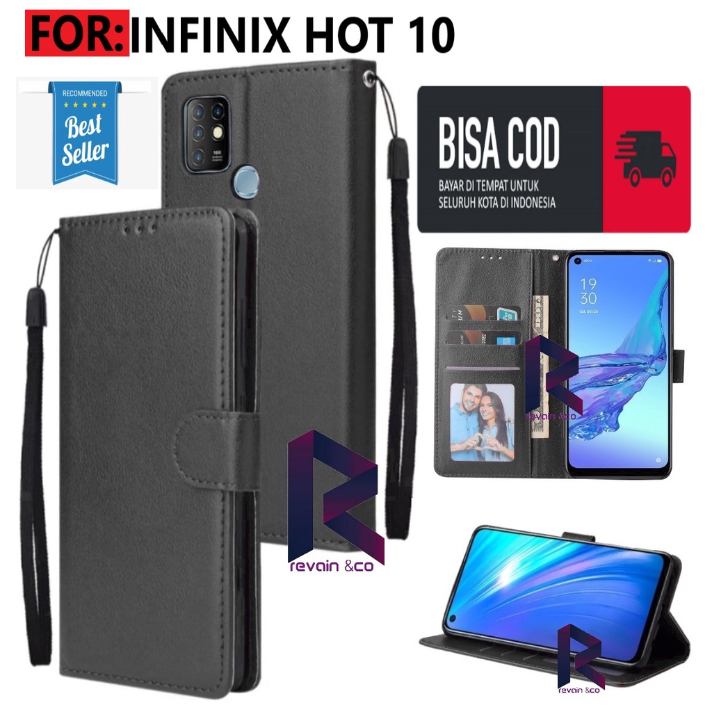 CASE INFINIX HOT 10 FLIP WALLET LEATHER KULIT PREMIUM FLIP COVER SARUNG BUKA TUTUP FLIP CASE INFINIX HOT 10