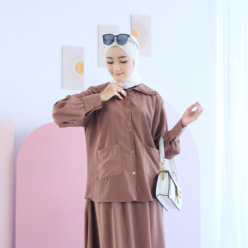 (MSB) ONE SET CANDYANA OVERSIZE DAILY KEMEJA ROK SET WOLFIS