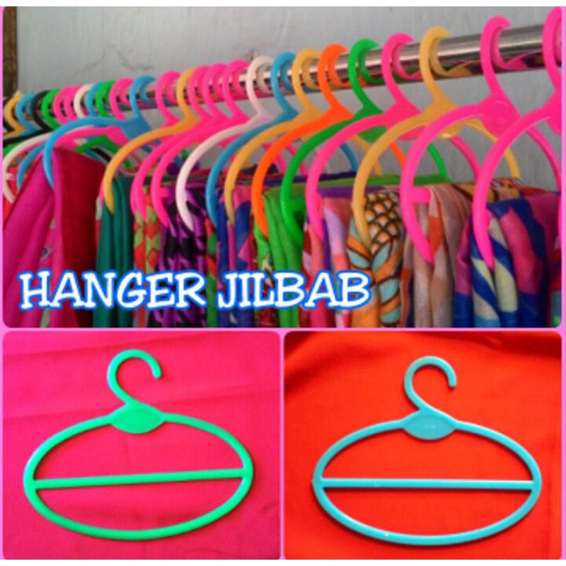 Gantungan hijab Oval -- AC 16 -- Hanger Kerudung Jilbab Syal Scarf Pashmina Bentuk bulat oval untuk rak lemari alamari baju pakaian perlengkapan fashion muslim wanita alat peralatan rumah tangga