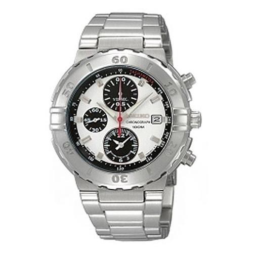 Seiko Quartz SND677P1 Chronograph Black-Silver Dial | Jam Pria SND677