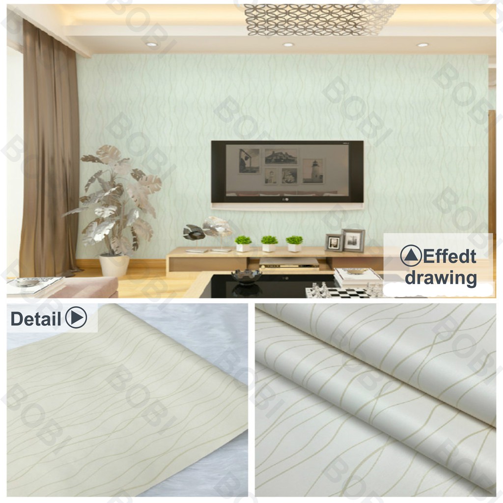 Wallpaper Dinding Garis Gelombang - Wallpaper Sticker PVC ± 9 meter x 45 cm