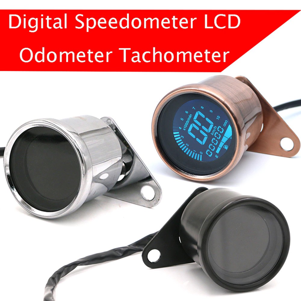 Speedometer Digital Motor Odometer Tachometer Retro - MY927 - Black / Speedometer Motor