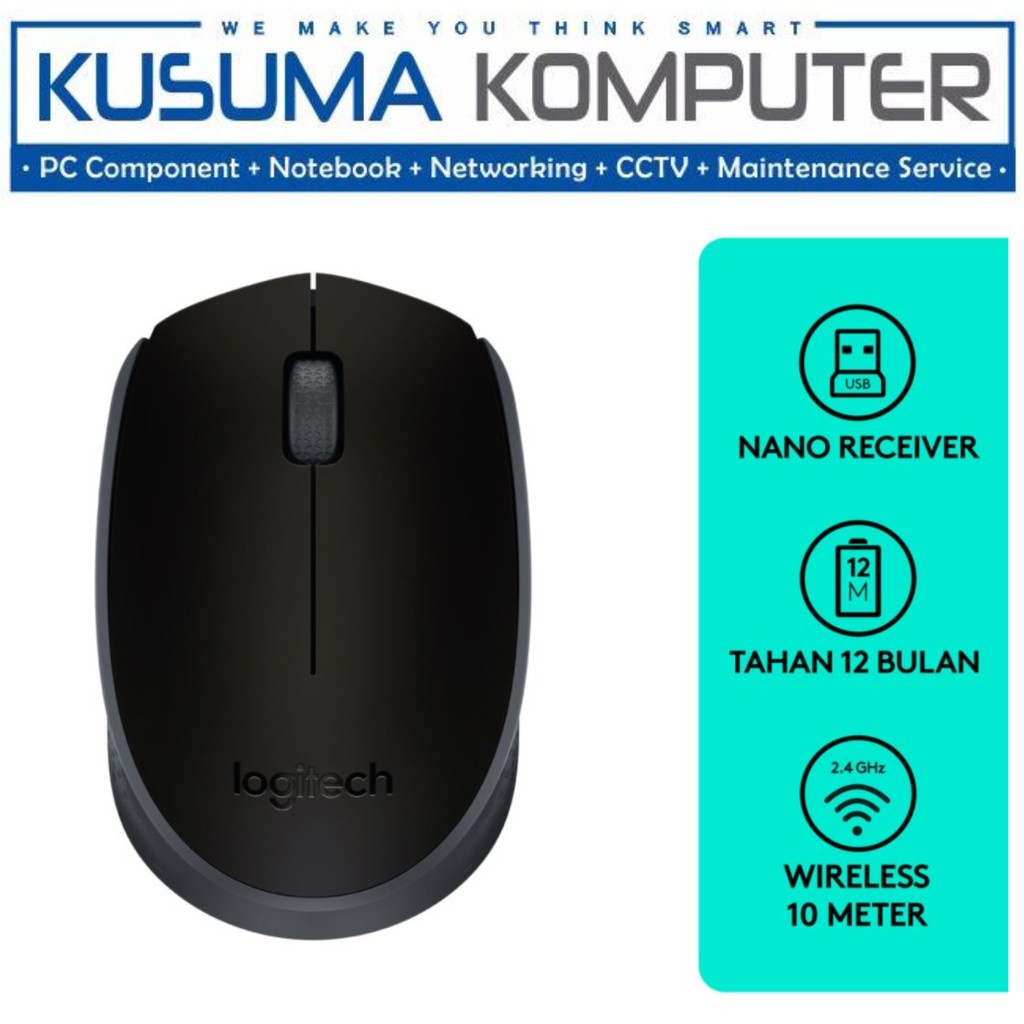 Logitech M170 Mouse Wireless untuk Windows, Mac, ChromeOS