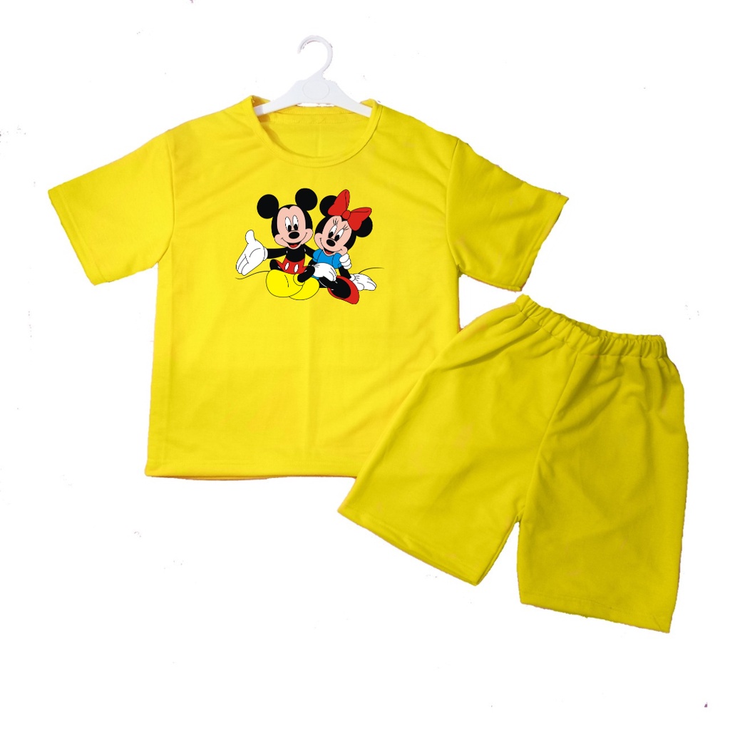 Setelan Kaos Anak MICKEY MINI MOUSE Oblong Pendek + Celana/Kaos Anak