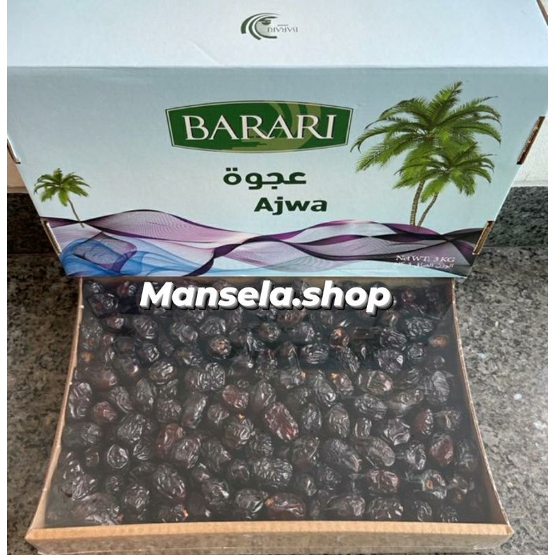 

Promo Ramadhan ! kurma Ajwa Barari kemasan 3 kg x 4 pac ( original packing pabrik ) expired juni 2025