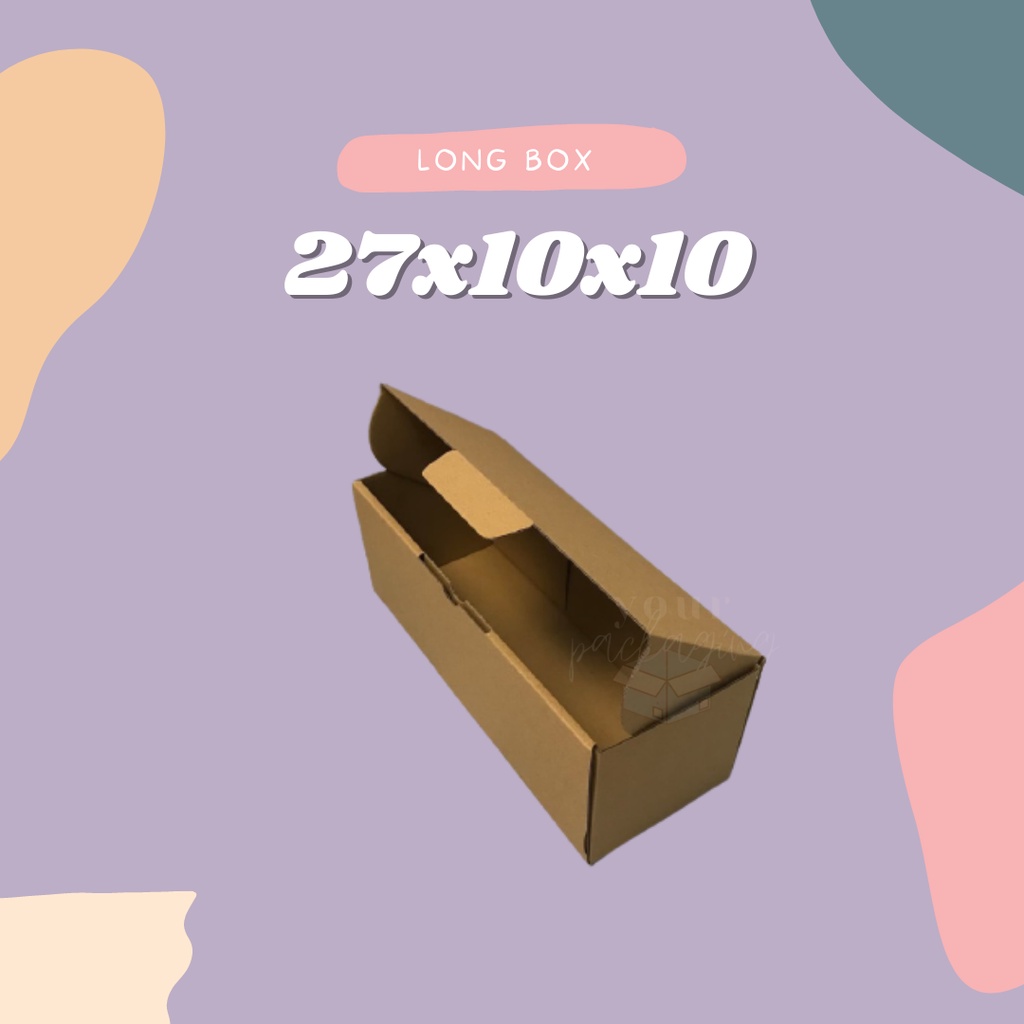 

LONG BOX 27x10x10 // DUS CORRUGATED DIE-CUT E-FLUTE // KARDUS MURAH KEMASAN OLSHOP // DUS KEMASAN