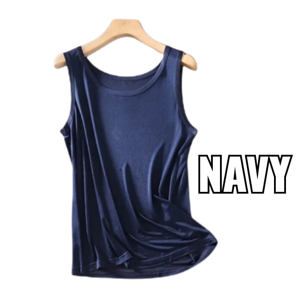 Singlet Wanita Jumbo LD 115cm Tanktop Jumbo XXL Teng top XXL Tentop  Tali Lebar Big Size-navy