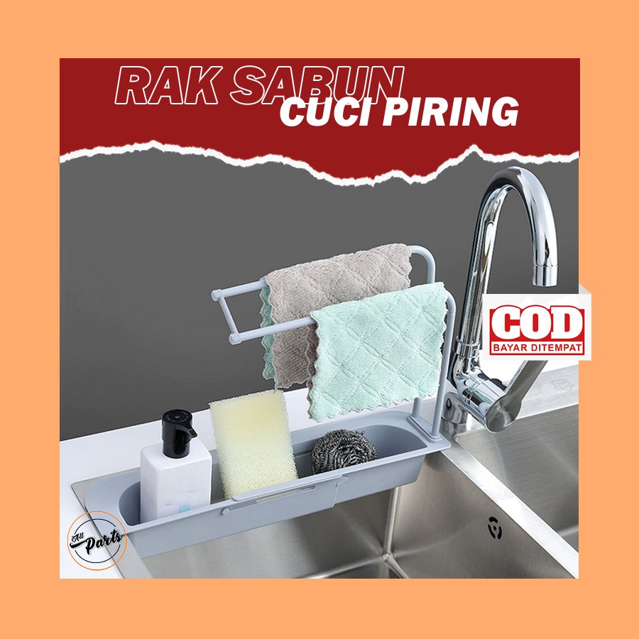 RAK SPONS SABUN CUCI PIRING WASTAFEL RAK KAIN LAP PENYIMPANAN SPONS DAPUR WADAH SABUN CUCI PIRING