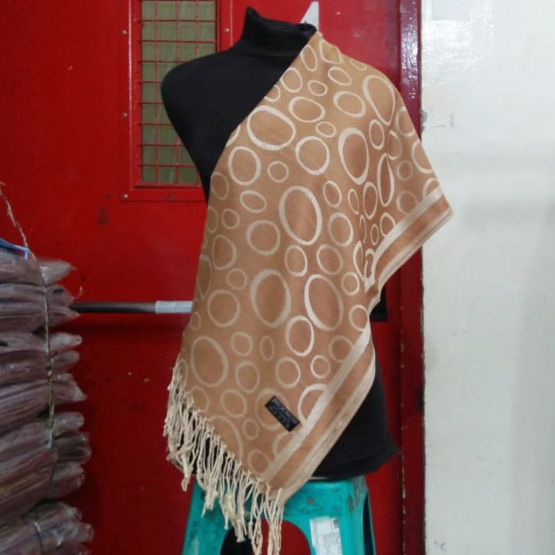 Pashmina Cashmere motif gelembung  | Selendang | Scarf | Syal | Shawl