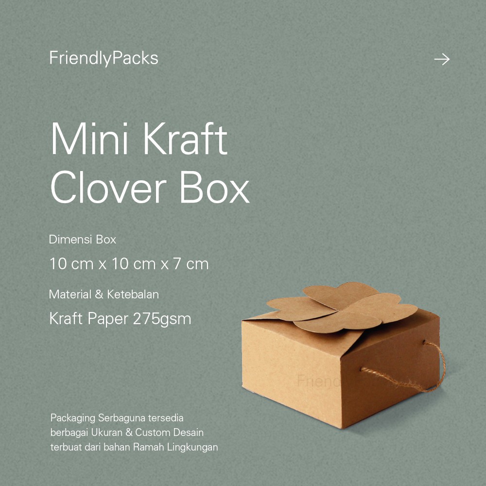 Clover Box Packaging Kraft Paper / Kotak Kue Kering