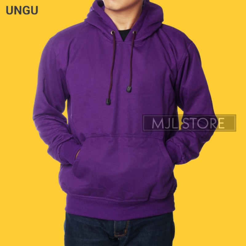 (promo) Jaket jumper hoodie polos L,XL,XXL pria wanita ungu mjl store